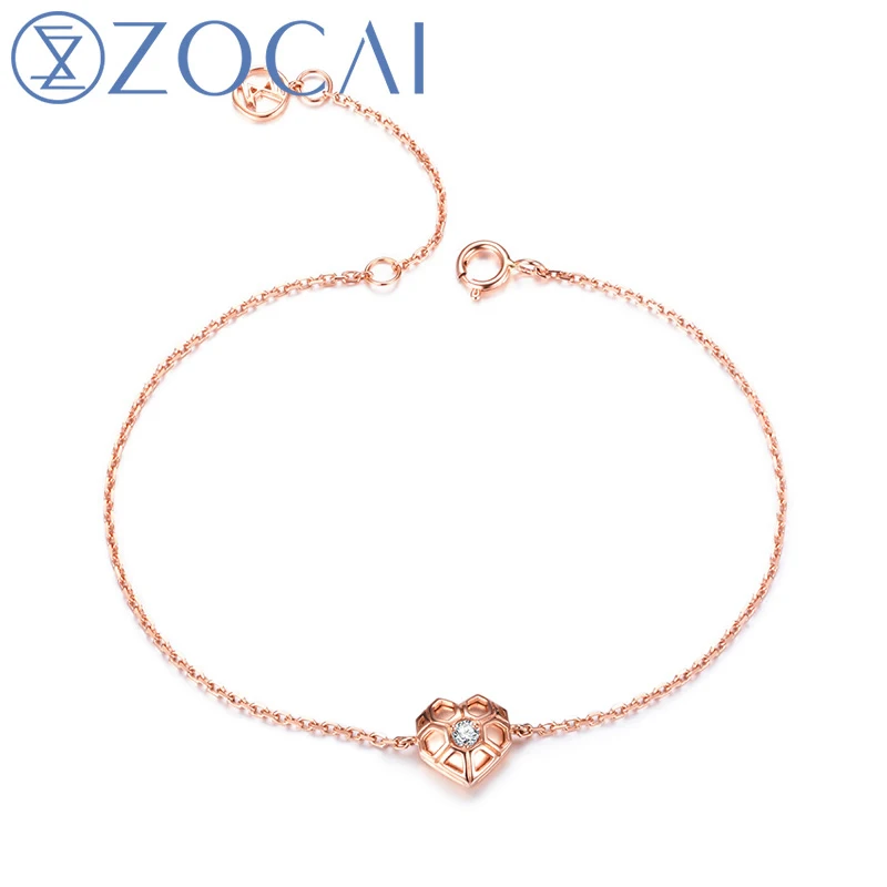

Браслет ZOCAI из розового золота 18 К, браслет с натуральным камнем 0,04 карат в виде сот, JBS90209T