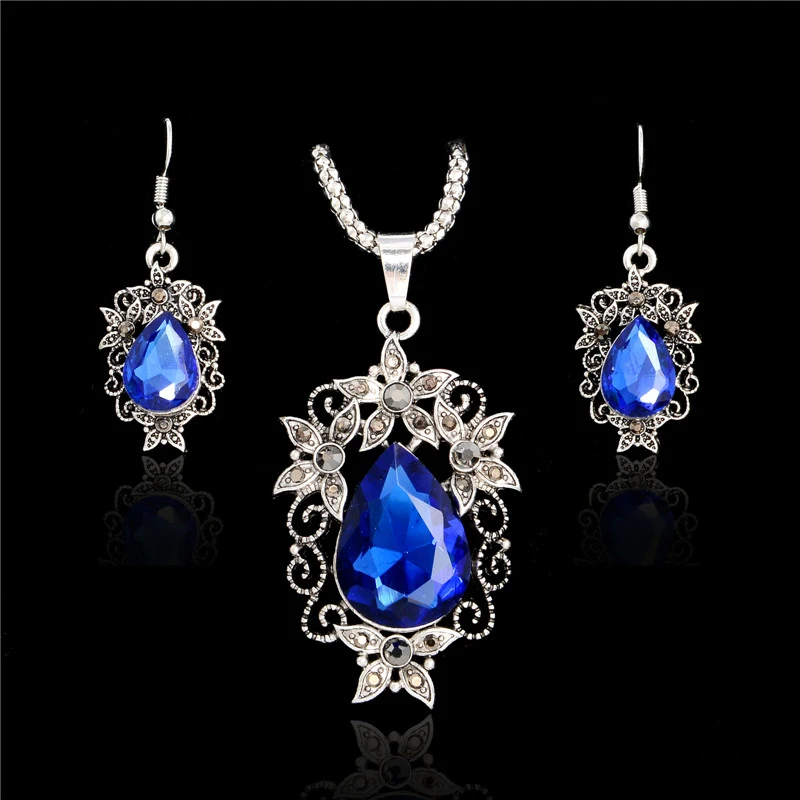Набор украшений H:HYDE Blue роскошные винтажные вечерние серьги и ожерелье 4 цветов с