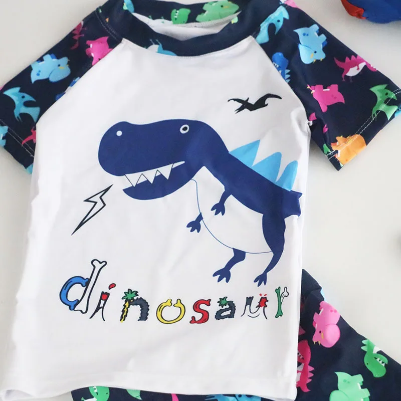 Летние водонепроницаемые спортивные Два Купальник Дети мультфильм динозавра