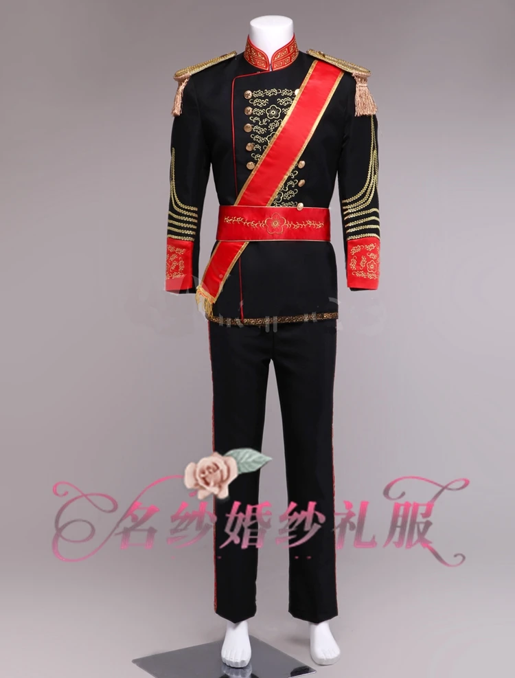 Бесплатная доставка Мужской черный/белый средневековый костюм винтажная