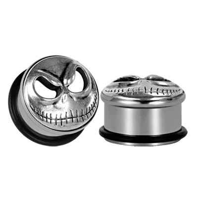 skull Jack 1 пара динозавров птица голова Овцы Радуга циркон цветок череп ушной Винт Назад вилки расширитель ушных тоннелей конус Для Пирсинга Ушей ушей - Окраска металла: skull Jack