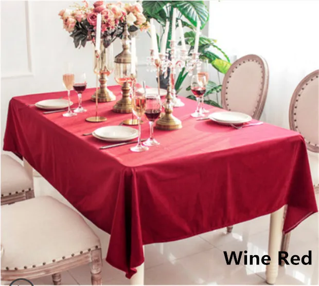 Wine Red Романтическая скатерть ярких цветов, роскошная однотонная бархатная Рождественская скатерть с кисточками Toalha De Mesa, королевская скатерть для обеденного стола - Цвет: Wine Red