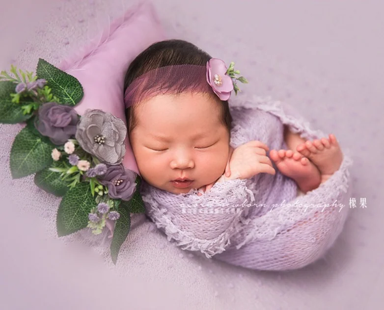 Pillow + headwear set for baby photography newborn props flowers &amp pillows photo shooting posing | Детская одежда и обувь