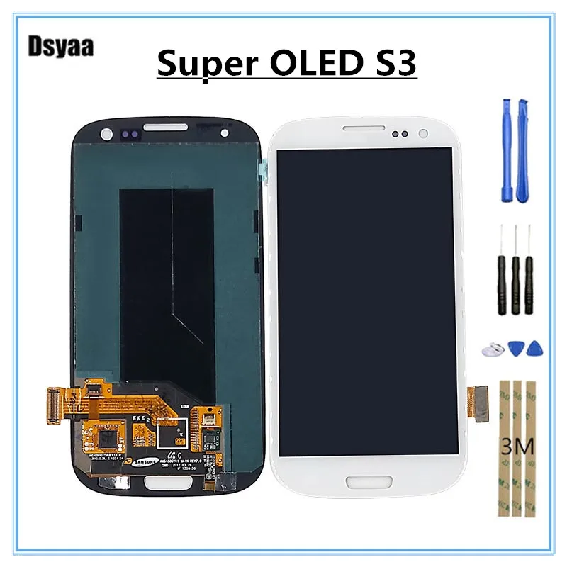 Супер AMOLED 4 8 дюйма для SAMSUNG Galaxy S3 I9300 LCD сенсорный экран дигитайзер замена без битых