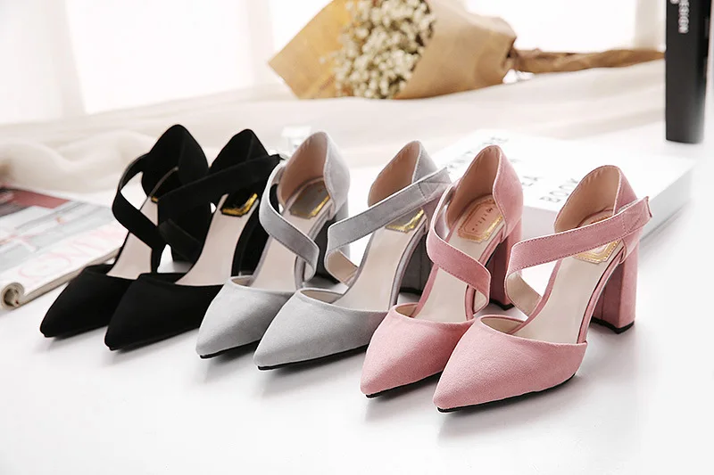 2017 г. новые летние сандалии на высоком каблуке замшевые туфли с острым носком