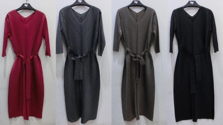 Платье Changpleat женское с треугольным вырезом и рукавом 3/4 оригинальный дизайн