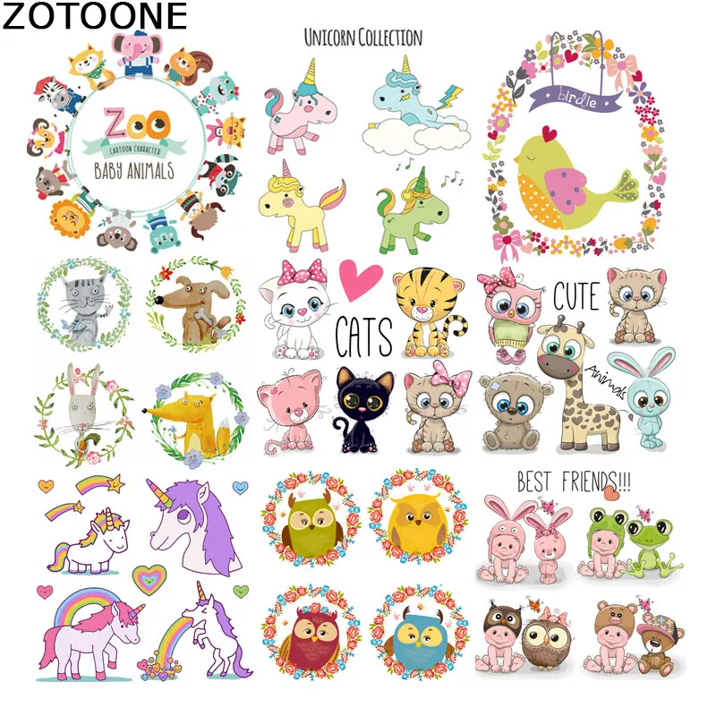 ZOTOONE детская Аппликация в мультяшном стиле Гладить на Патчи для детей футболки с