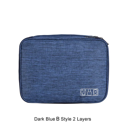 B Style Dark Blue Сумка для хранения кабеля зарядное устройство провод электронный органайзер цифровой гаджет сумка косметический набор Чехол шкаф аксессуары поставки - Цвет: B Style Dark Blue