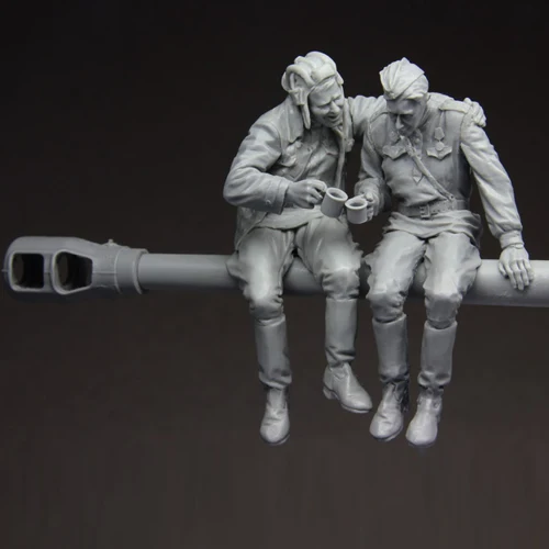 1/35 солдат во время отдыха два человека со стержнем для пистолета набор