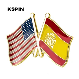 США флаг дружбы Металлический Нагрудный значок военный значок красивые броши коллекционные монеты - Цвет: XY0298