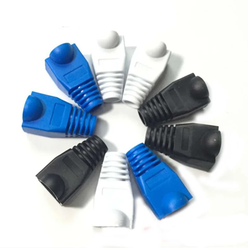 10 штук мягкие Пластик Ethernet RJ45 Кабельный разъем сапоги заглушка разъема натяжения