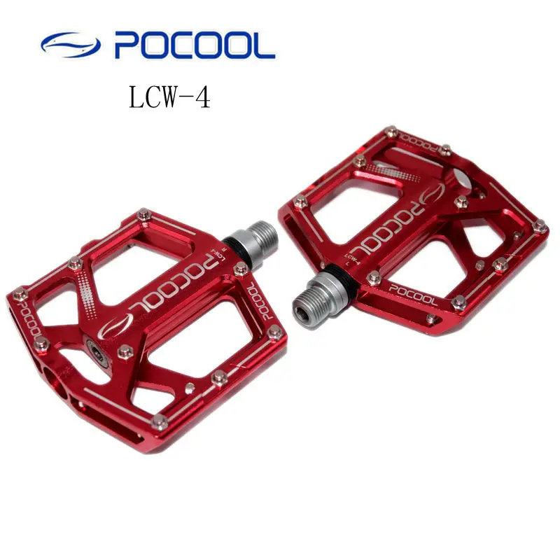 POCOOL LCW-4 педали из алюминиевого сплава для шоссейного горного велосипеда уплотнение педали двойной подшипник MTB велосипедные педали