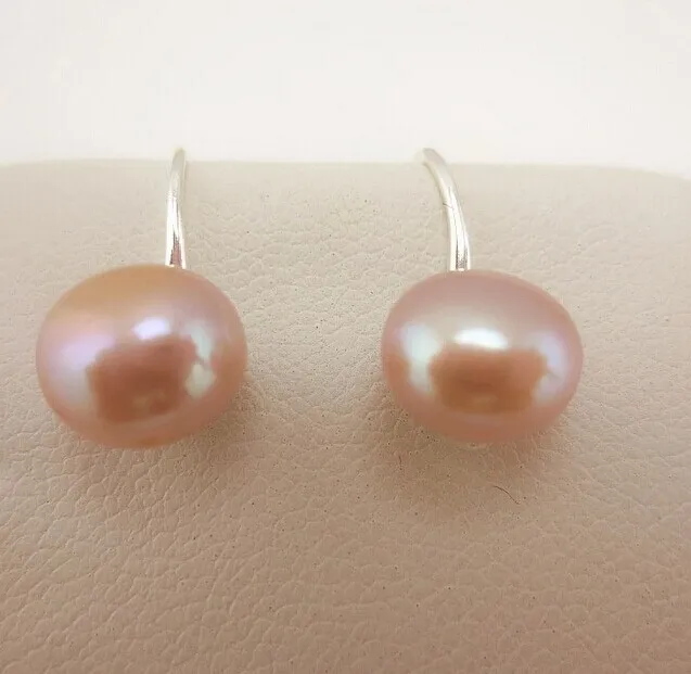 

Drop Shipping Freshwater Pearl Earrings White & Pink Freshwater Pearl Boutique 925 Silver Earring Hook 8mm Beads Sold By Pair