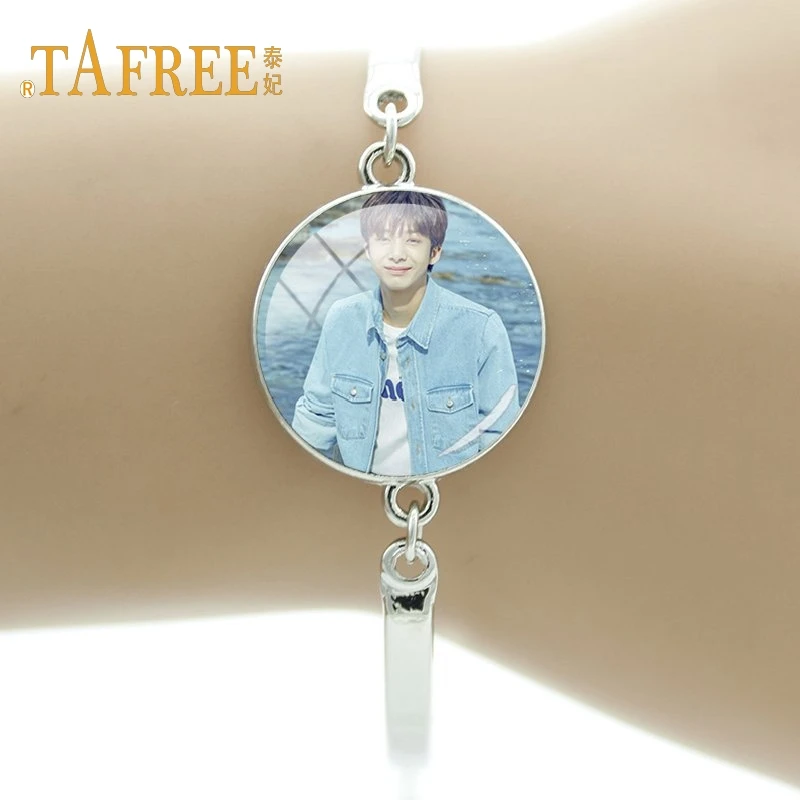 Шарм от tafree нежный браслет корейский поп мужской портфель MONSTA X Art личные фото вентилятор memento браслеты ювелирные изделия MN02 - Окраска металла: MN09