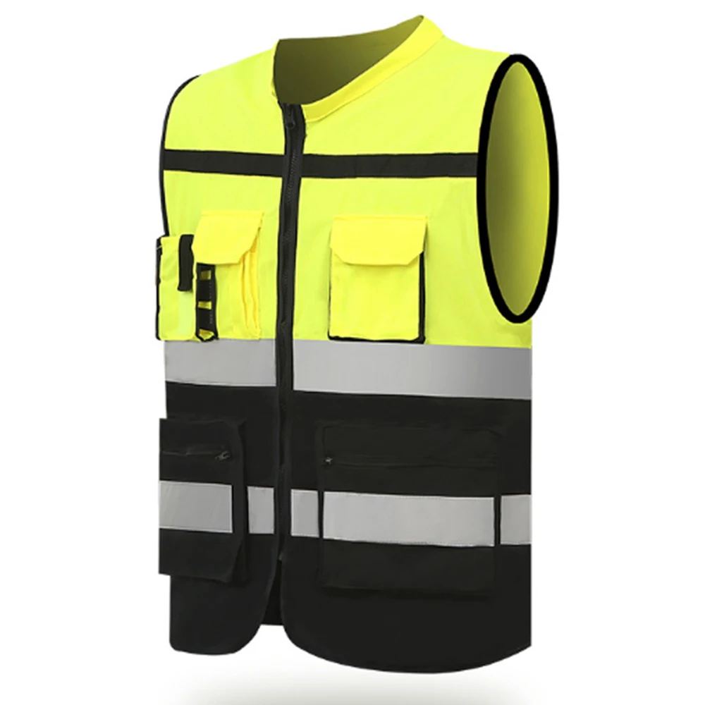 Reflective Vest Safety Jacket Equipment Life Polyester Fiber Yellow Black Practical Sturdy Durable | Спорт и развлечения