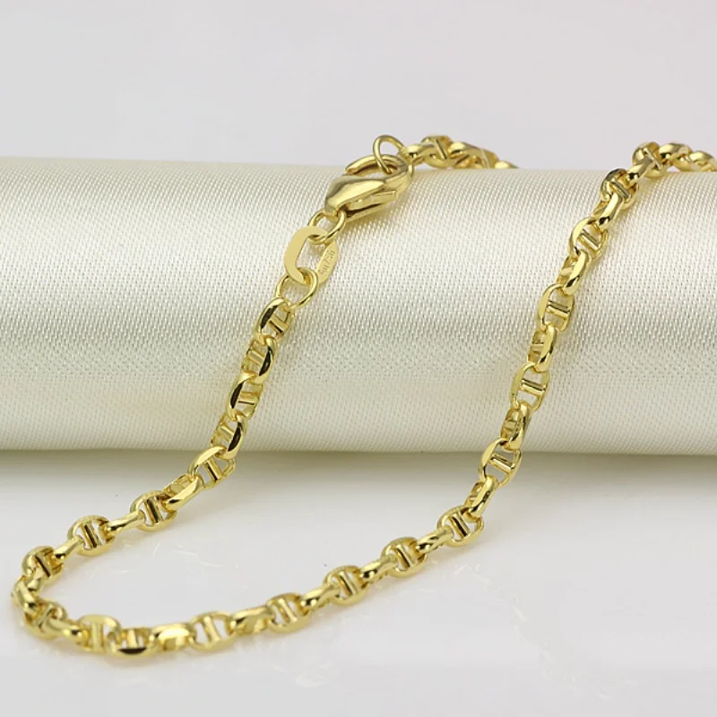 Новое ожерелье Au750 Pure 18K цепочка из желтого золота для женщин и мужчин 18