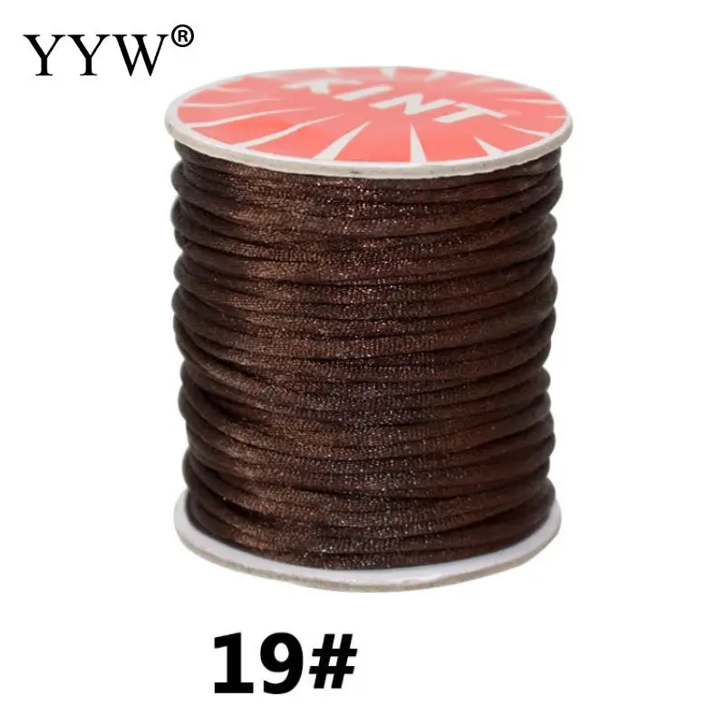 deep coffee color 60 м/катушка 1,5 мм катушка из нейлона черного цвета китайский атласный Шелковый узел макраме шнур Бусины Европейский плетеный провод - Цвет: deep coffee color