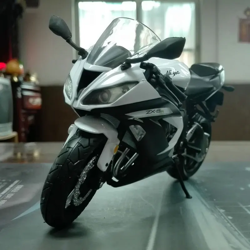 Белый Абсолютно новая модель мотоцикла 1/12, КАВАСАКИ ниндзя, ZX-6R, литая под давлением, металлическая модель мотоцикла, игрушка без оригинальной коробки - Цвет: Белый