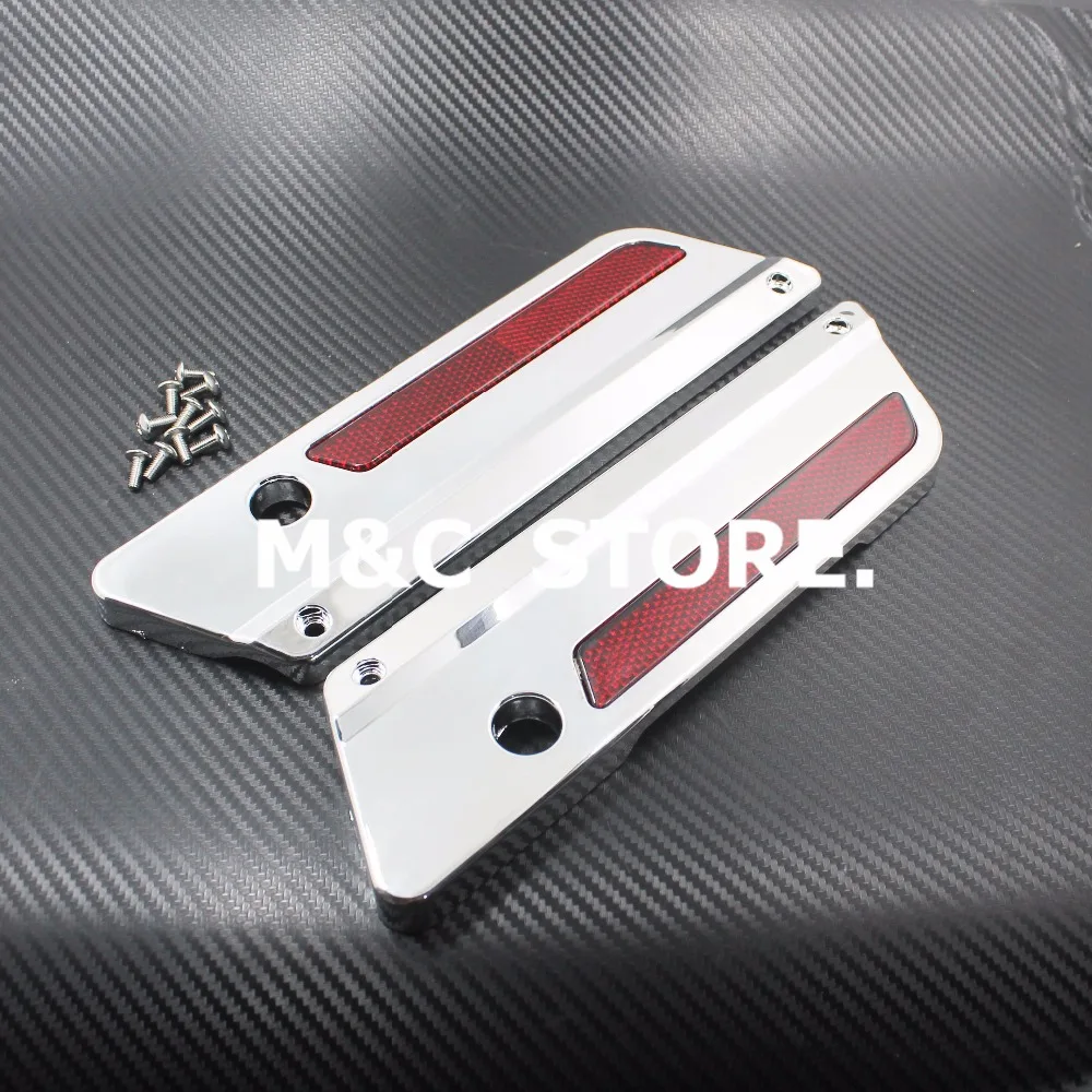 Детали мотоцикла ABS седельная сумка крышки с защелкой отражатель для Harley Touring Ultra