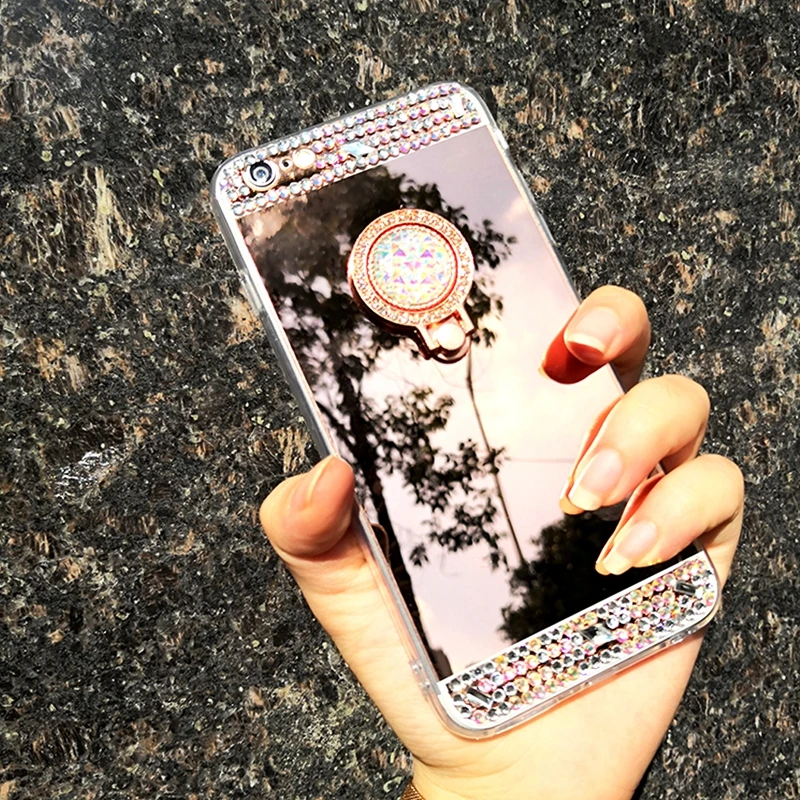 Алмазный блестящий чехол с зеркалом для iPhone XR XS MAX X 5 SE 6 6S Plus 7 8 роскошная задняя
