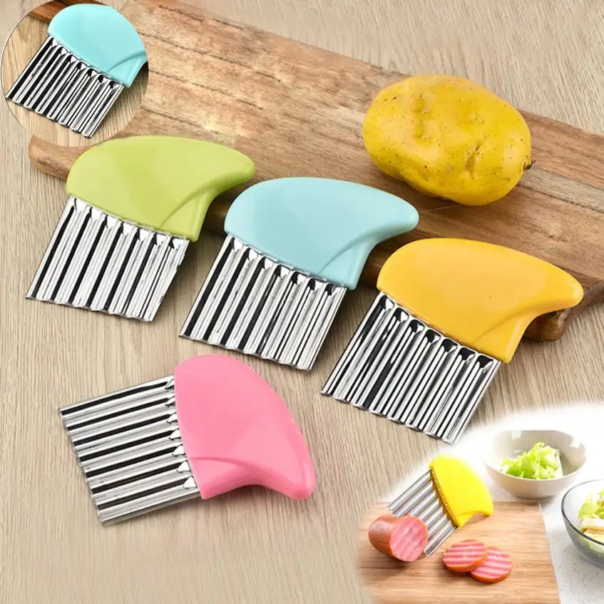 

1 Pc Wave Onion Potato Slices Wrinkled French Fries Salad Corrugated Cutting Chopped Potato Slices Knife Potato Slicer Peeler