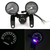 universal 12v motorcycle black tachometer kmh speedometer odometer gauge wbracket racer led backlight signal lights