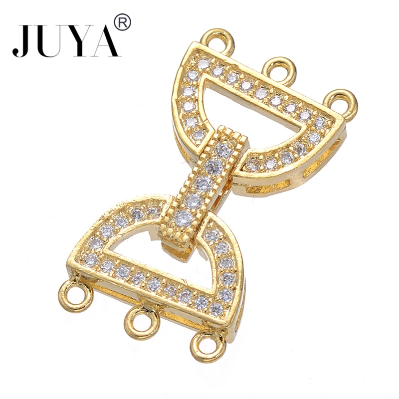 

5 pieces wholesale Copper Zircon Fold Over Clasps For Jewelry Making DIY Strands Pearls Bracelets Necklace Findings bijoux