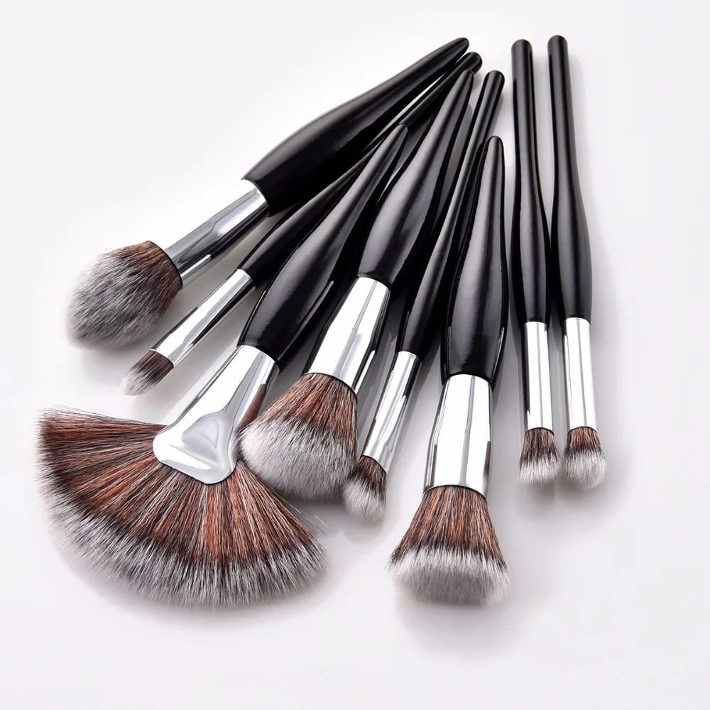 Набор кистей для макияжа с деревянной ручкой 8 шт. | Красота и здоровье