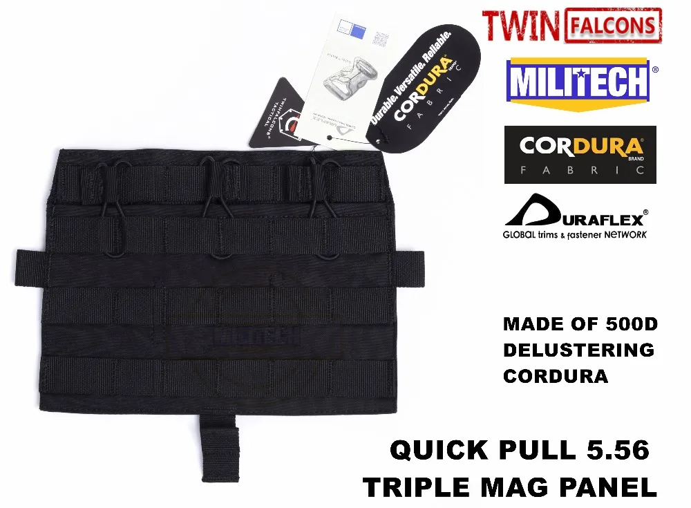 MILITECH TWINFALCONS TW Delustered Crye CP Съемная Лоскутная Тройная M4 5,56 Mag плоская панель для AVS CPC JPC 2,0 FCSK 2,0