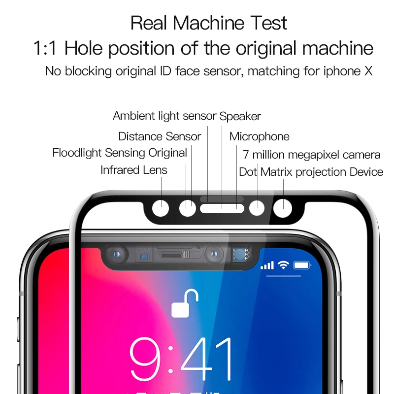 TOTU 4D Защита экрана для iPhone X закаленное стекло 0 23 мм мягкий край Закаленное