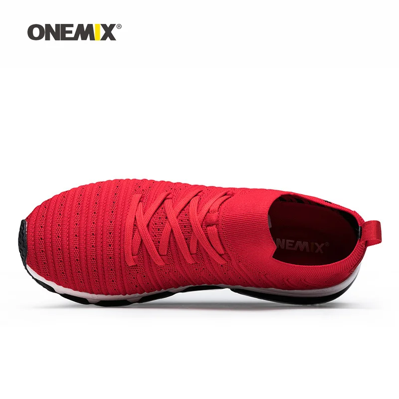 Onemix мужская спортивная обувь для мужчин Красный Макс Подушка носки Лоферы сетка