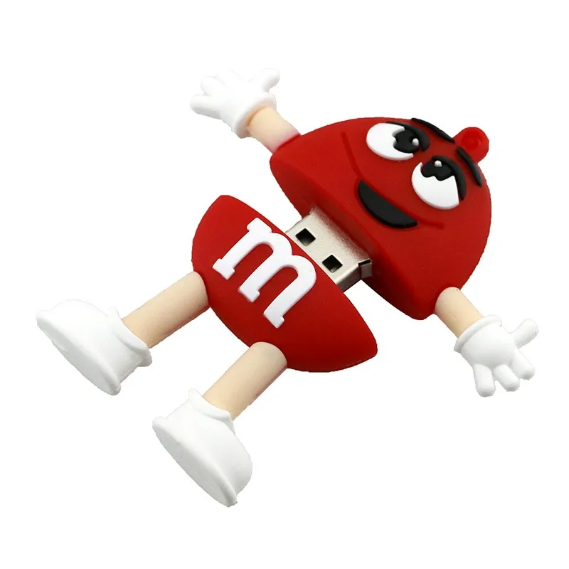 Милый мультяшный usb-накопитель M& M Rainbow Bean, 4 ГБ, 8 ГБ, 16 ГБ, 32 ГБ, 64 ГБ, флеш-накопитель USB 2,0, флеш-карта памяти, 6 цветов на выбор