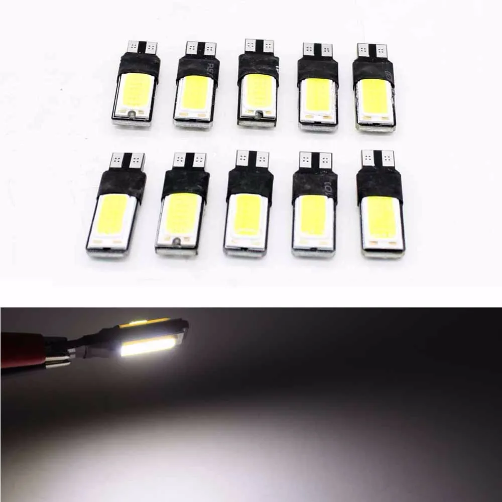 

100pcs High power Canbus T10 194 W5W LED COB Interior Bulb Auto License plate Number Light Parking Backup Fog Light Brake Lamps