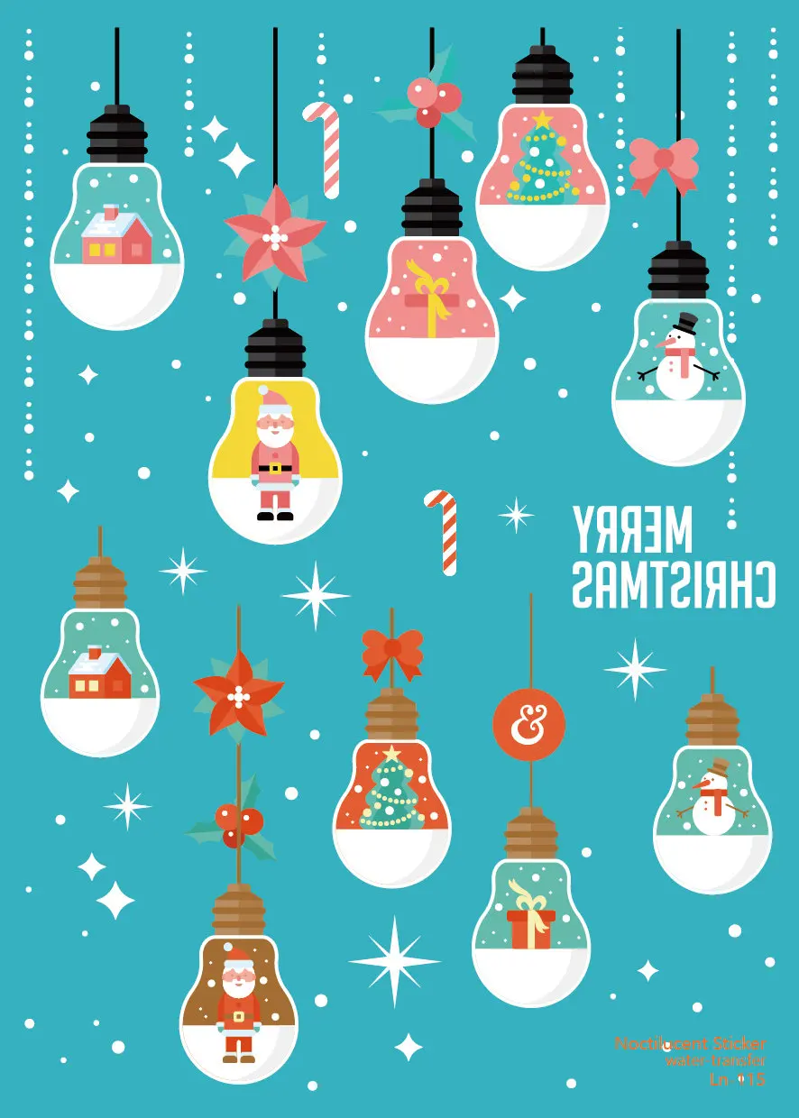 Новое светящееся рождественское временное боди-арт тату для светящейся в темноте краски поддельные блестящие водонепроницаемые тату наклейки - Цвет: Ln115