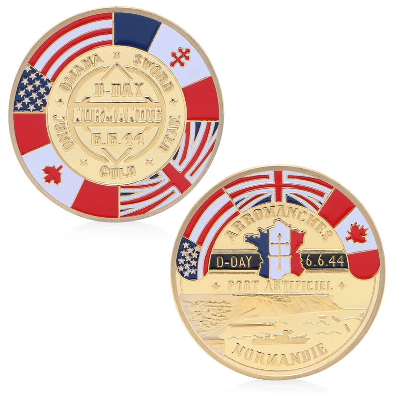 Золотая Нормандия арроманши Памятная коллекция монет Souvenir P101|coins collectibles|coin coinscoins