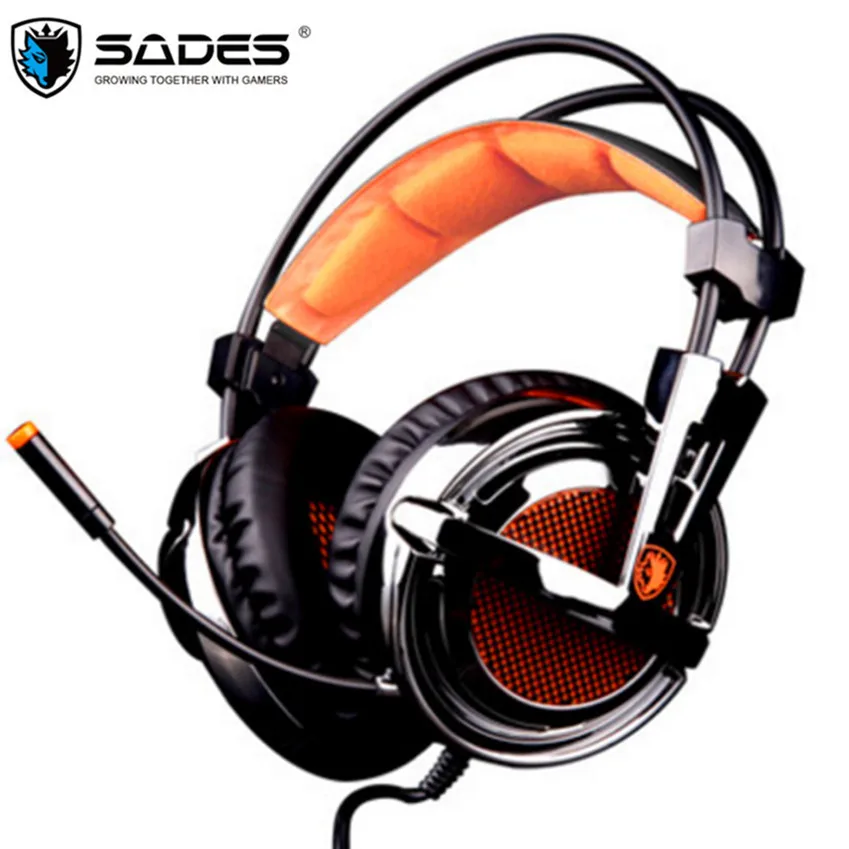SADES A6 плюс USB 7 1 вибрации гарнитура бас PC Gamer игры Headfone Магический кристалл Игровые
