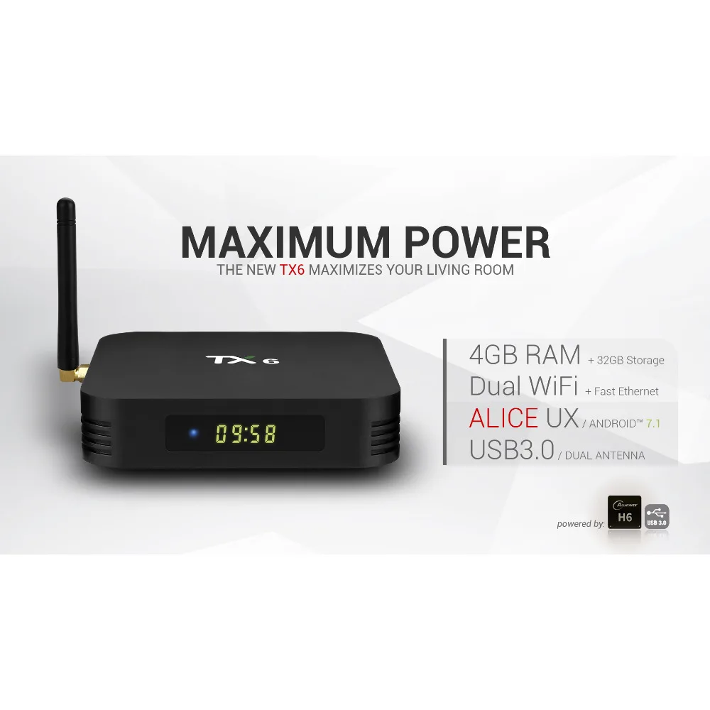 TX6 Smart TV BOX Android 9 0 4G 64G Allwinner H6 четырехъядерный 2 + 5G двойной Wifi BT4.1 телеприставка 4K HD