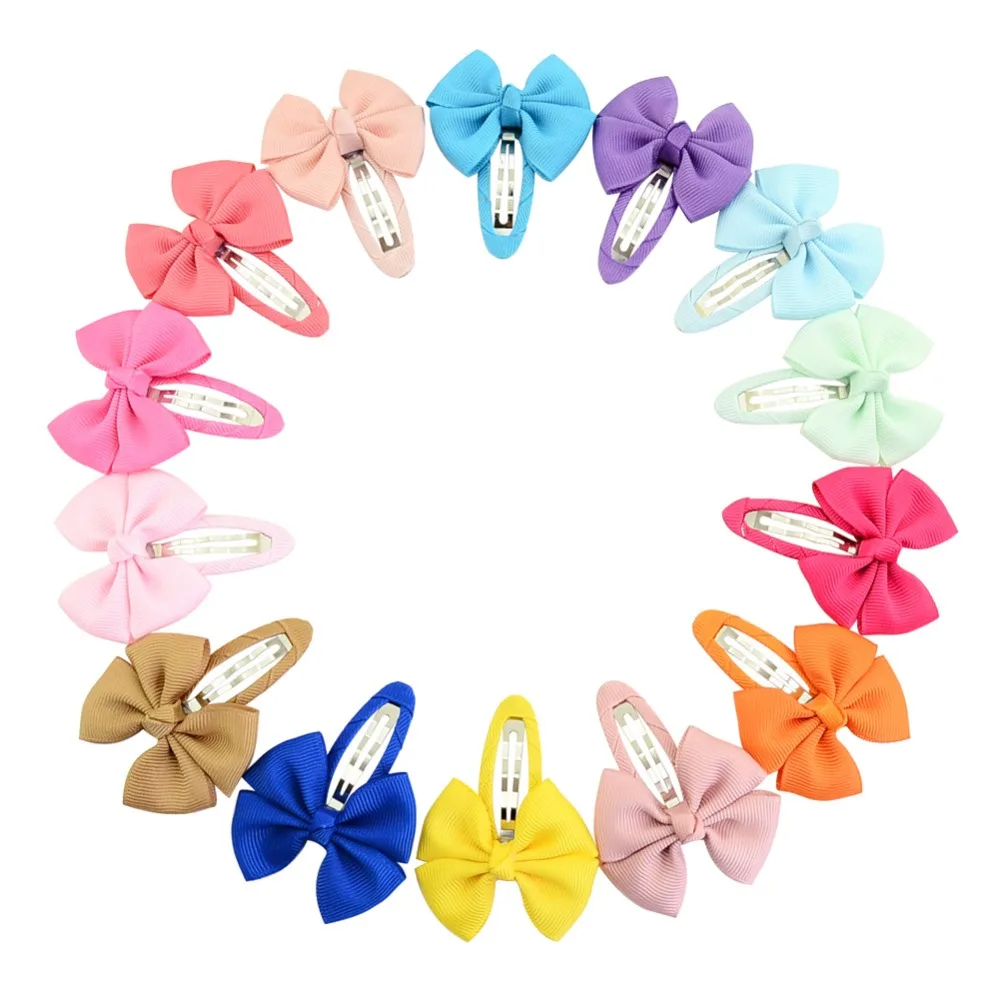 10pcs Bowknot Cute Baby Hair Accessories Solid Color Girl Hairpins Clips Headwear Children Barrettes Gift | Детская одежда и обувь