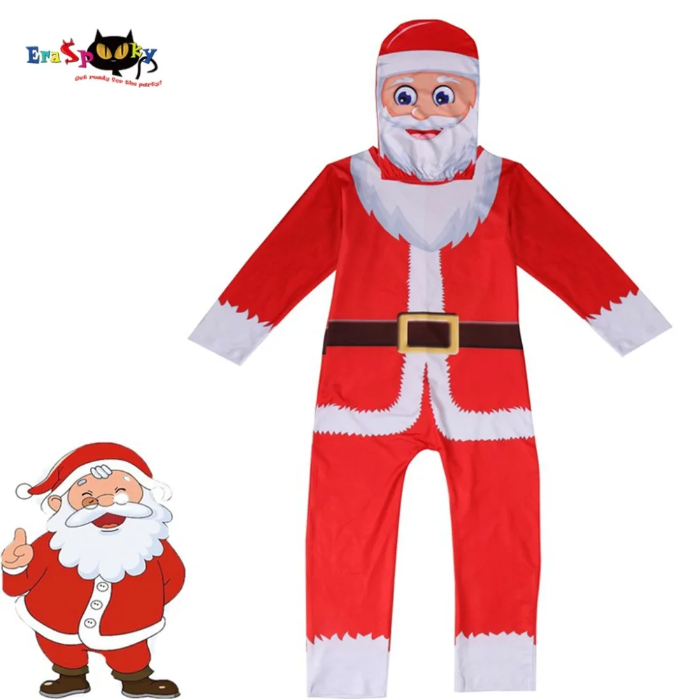 Eraspooky 2018 мультфильм 3D красный Санта Клаус Косплей Детский комбинезон