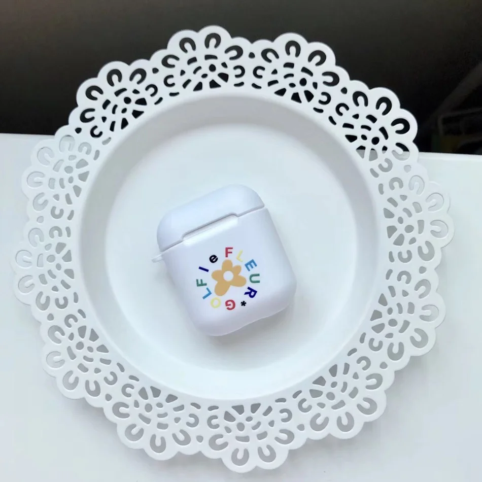 Чехол для AirPods 1/2, милый мультяшный Радужный медведь, разноцветный цветочный узор, чехол для наушников s для Apple Airpods 2, Мягкий защитный чехол