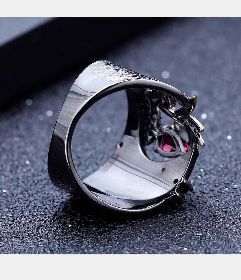 GEM'S BALLET 925 драгоценные камни из стерлингового серебра палец кольцо 0.52Ct натуральный родолит гранат ручной работы Кольца Птицы для женщин