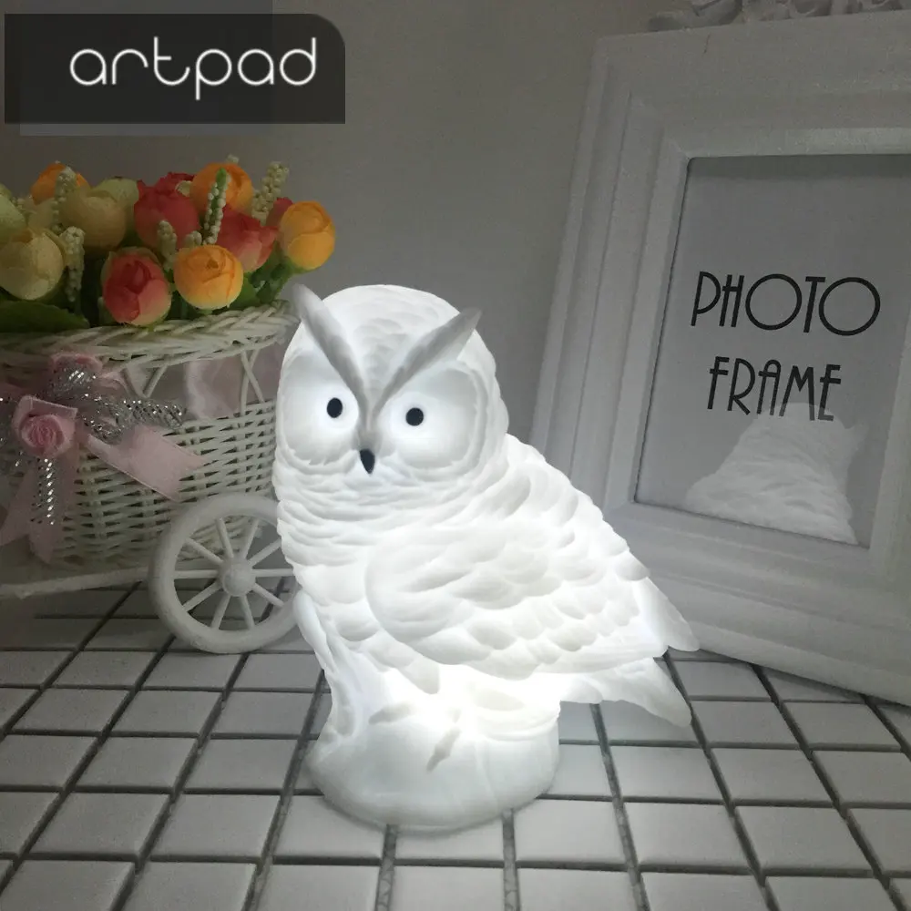 Artpad сова лиса кролик смолы ночник животных с батарея домашние милые дети ночная