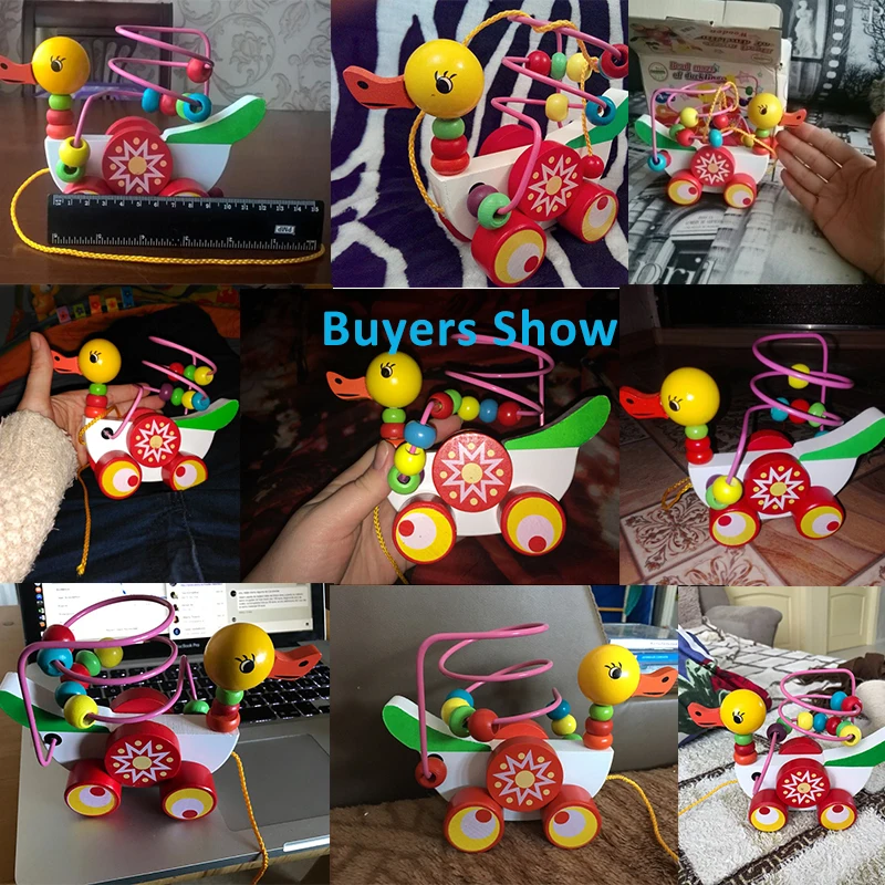 Деревянные игрушки для детей разноцветный Творческий прицеп утяжки деревянные с