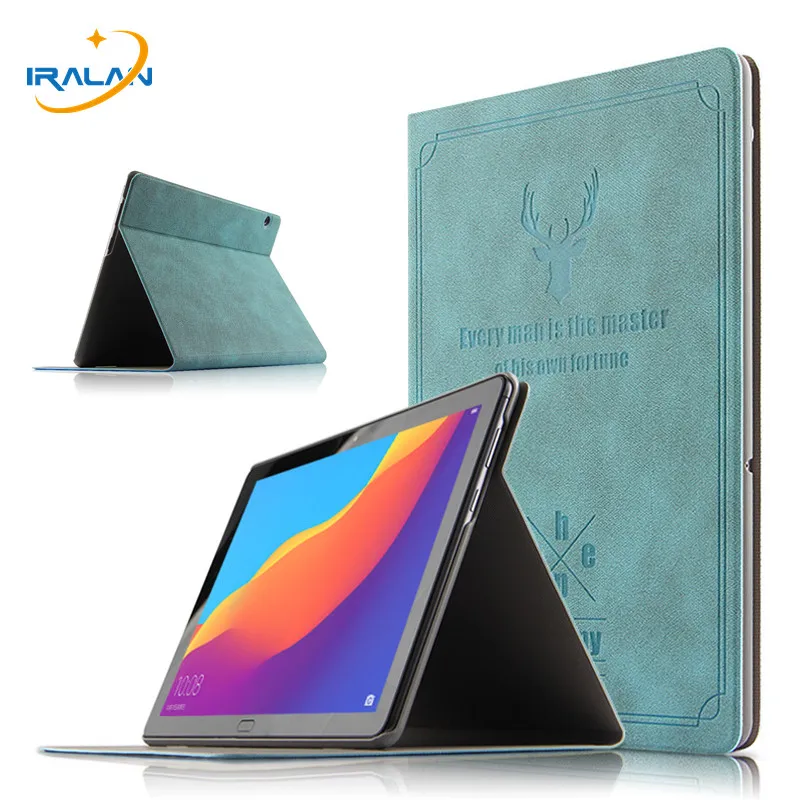 Чехол подставка из искусственной кожи с рисунком оленя для Huawei MediaPad T5 10 / huawei honor pad