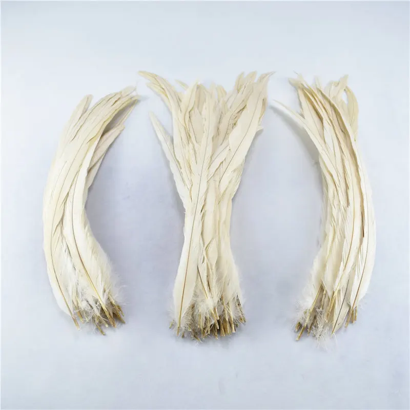 Off White 50 шт./лот 35-40 см/14-16 дюймов окрашенные петух хвост Куриные перья DIY Перья для рукоделия свадебные украшения, аксессуары - Цвет: Off White