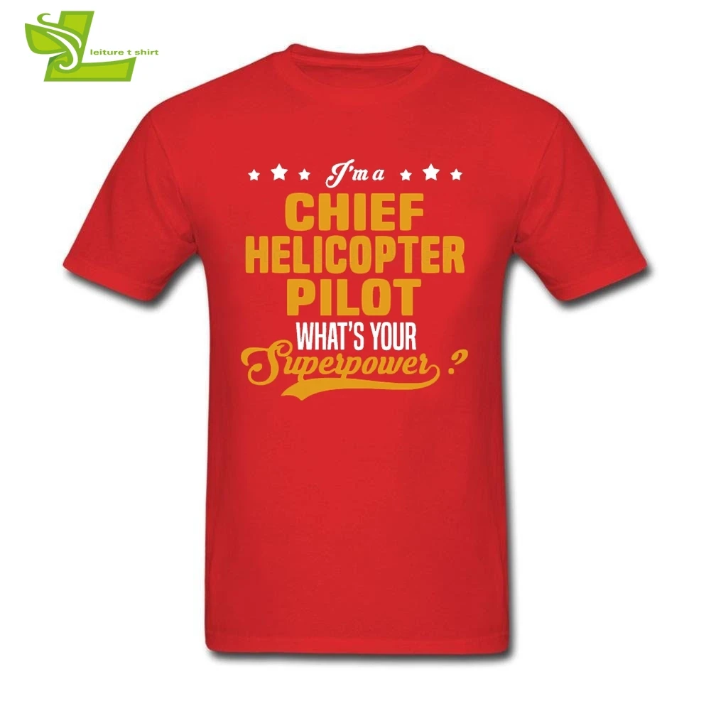 Chief Helicopter Pilot T Shirt Men's Summer 100% Cotton Cheap Tee Male Newest Big Tops Popular Loose Dad | Мужская одежда