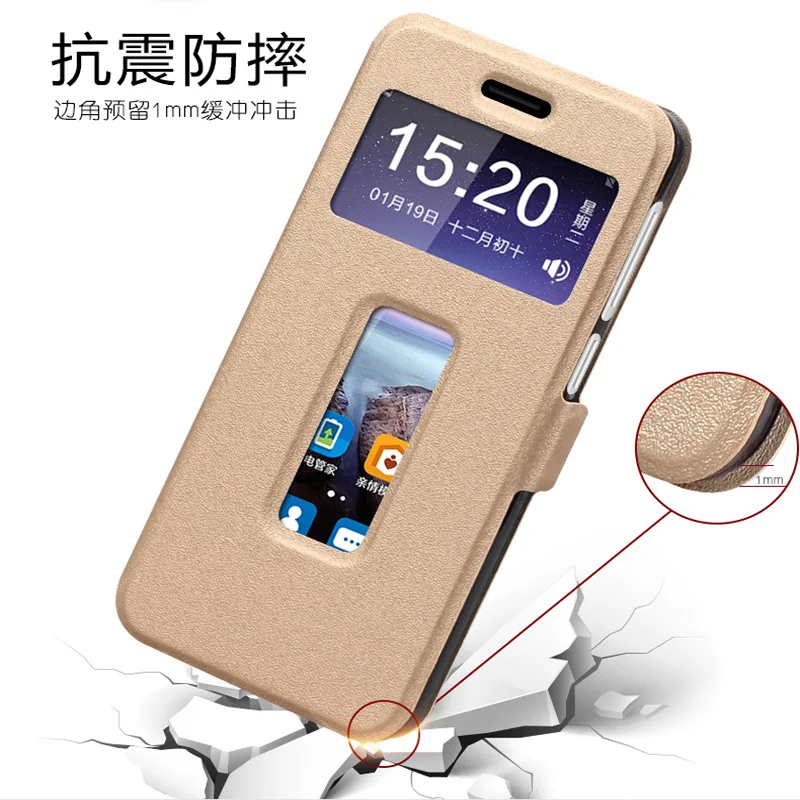 Роскошный кожаный чехол для ZTE BA603 A603 603 телефона с окошком Чехол-книжка на заднюю