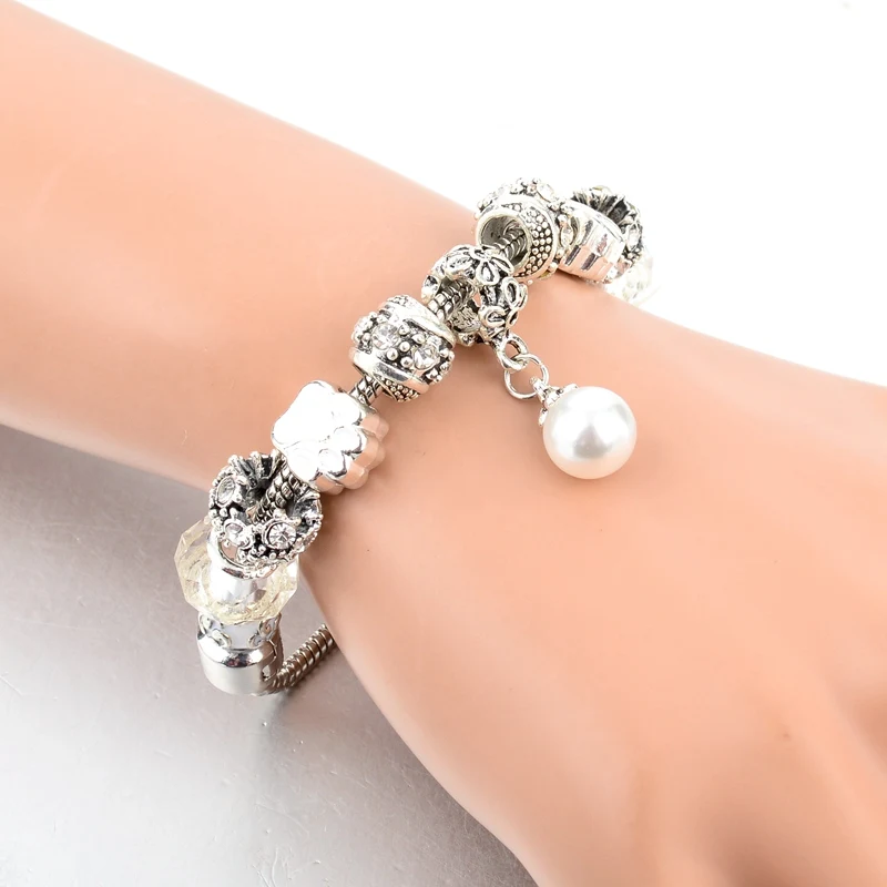 Модные серебряные браслеты MELIHE в европейском стиле и со стандартным браслетом