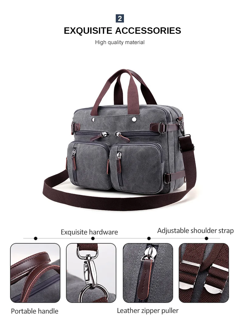 Men Canvas Briefcase Business Laptop Handbag Large Messenger Shoulder Bag Big Casual Male Tote Back Bags Travel Suitcase XA162ZC