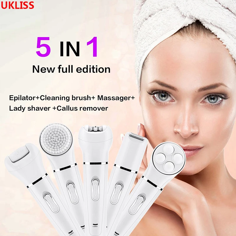 Женский эпилятор 5 в 1 массажер для удаления волос Женская бритва бикини подмышек